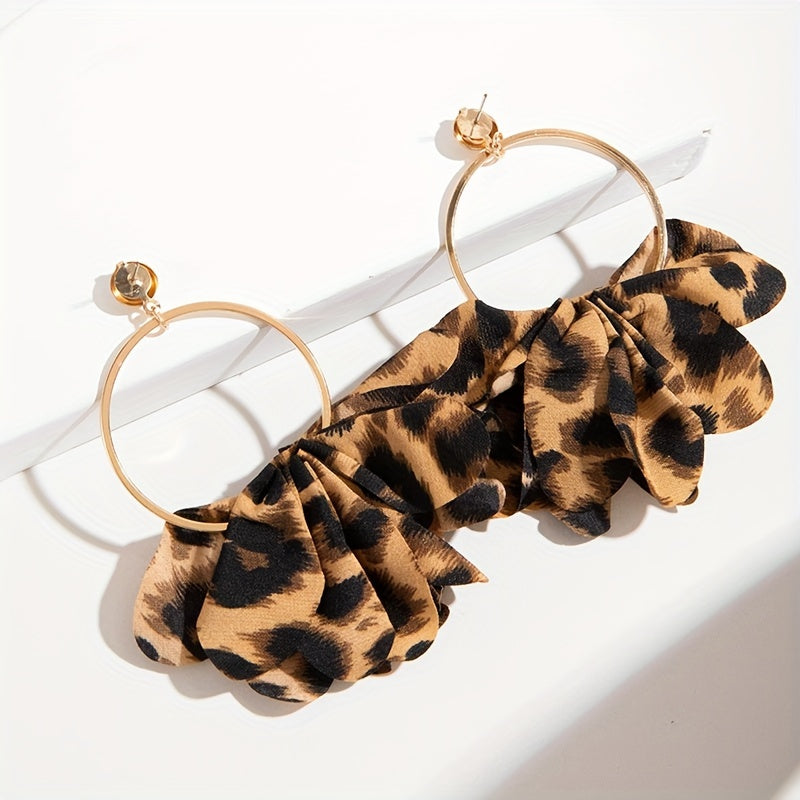 Leopard Print Dangle Earrings
