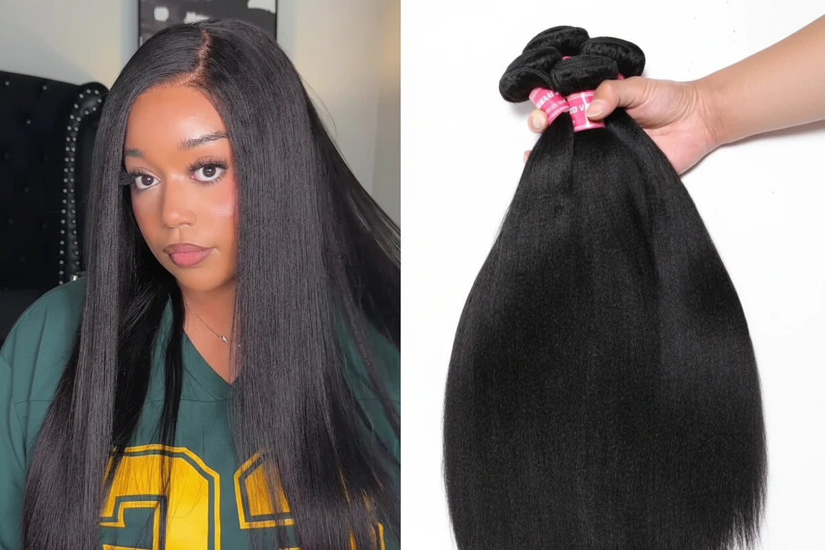 Yaki Straight Hair Bundles with Natural Color