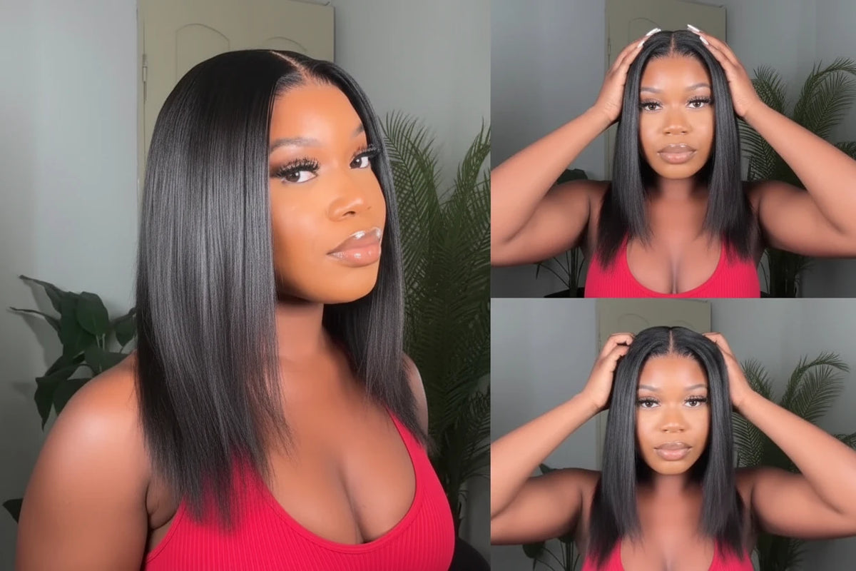 Yaki Straight Bob Wig with Lace Cap