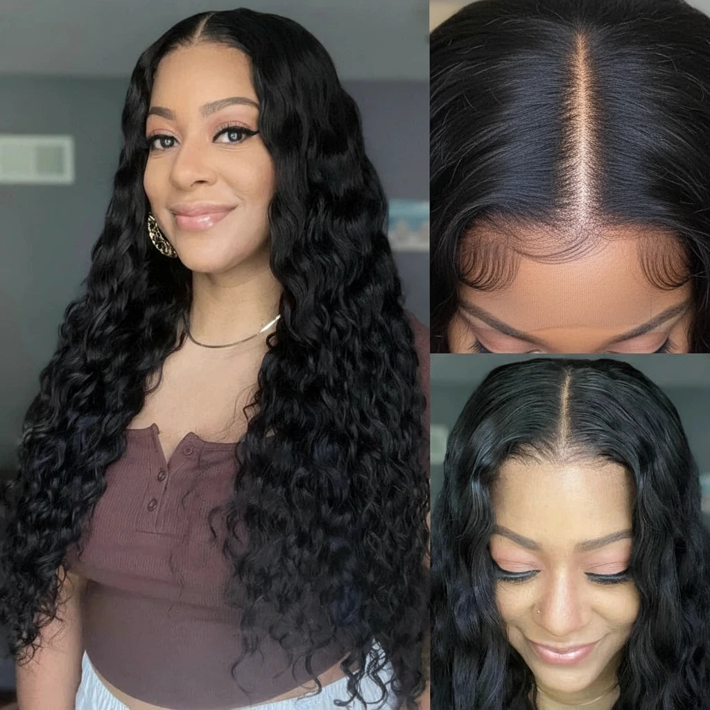 5x5 HD Lace Closure Wig Water Wave Glueless Human Hair Ready To Wear Wig