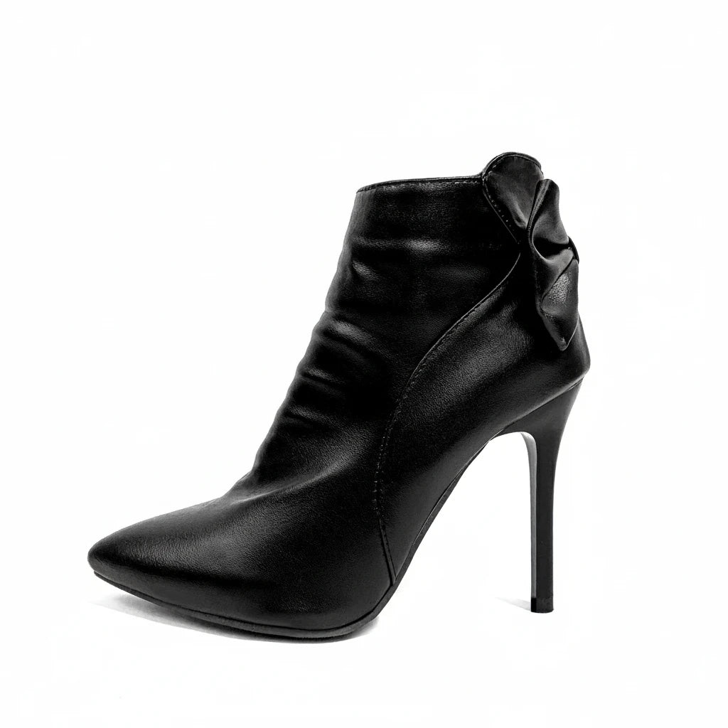 Women's Bowknot Zipper Designer Coarse Heel Boots