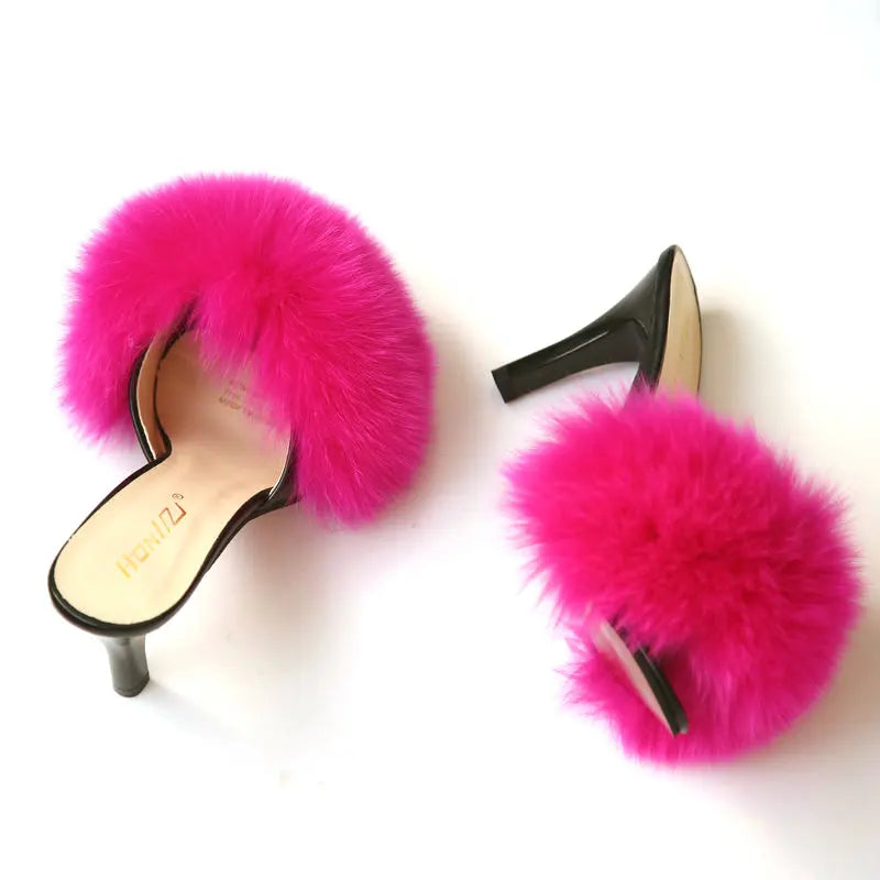 Women’s Fluffy Fur Heels Stilettos for Women
