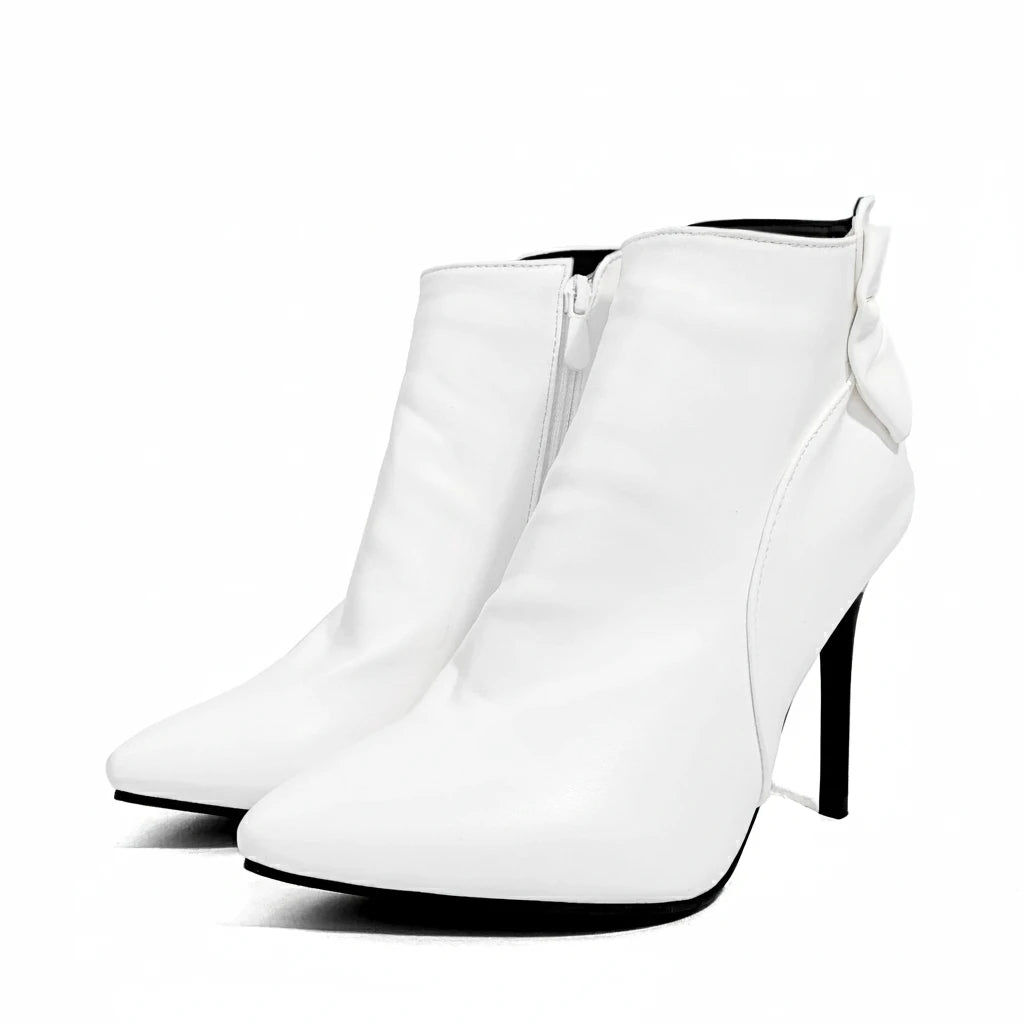 Women's Bowknot Zipper Designer Coarse Heel Boots