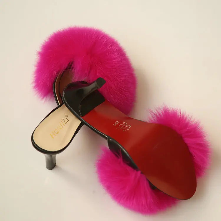 Women’s Fluffy Fur Heels Stilettos for Women