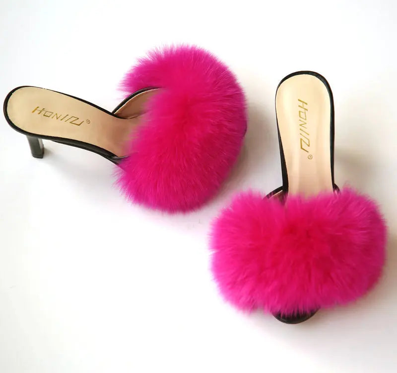 Women’s Fluffy Fur Heels Stilettos for Women