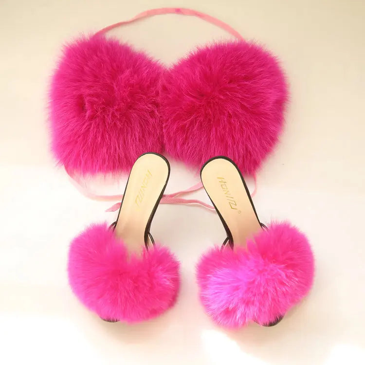 Women’s Fluffy Fur Heels Stilettos for Women