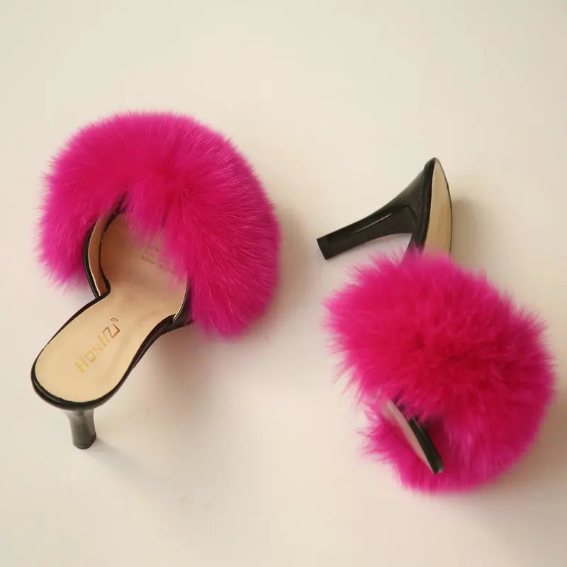 Women’s Fluffy Fur Heels Stilettos for Women