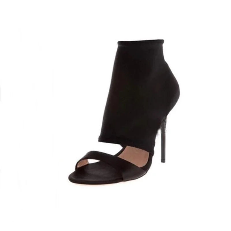 Thigh High Over The Knee High Heel Peep Toe Stretch Long Boots