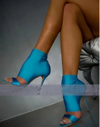 Thigh High Over The Knee High Heel Peep Toe Stretch Long Boots