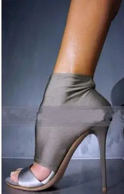 Thigh High Over The Knee High Heel Peep Toe Stretch Long Boots
