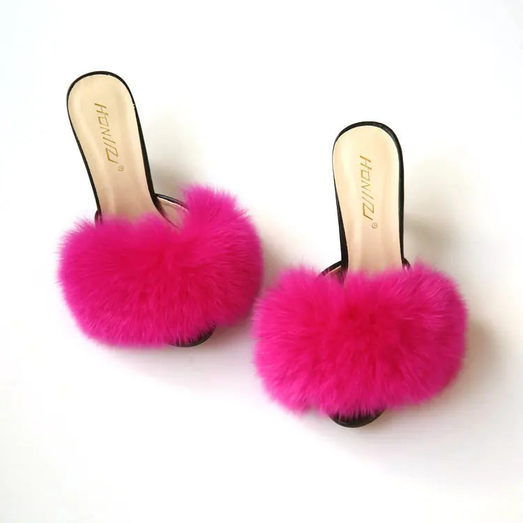 Women’s Fluffy Fur Heels Stilettos for Women