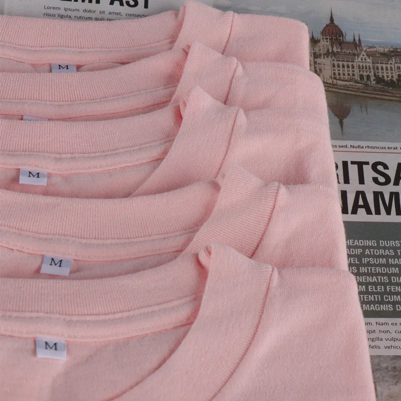 100% Cotton Bottoming Basic Solid Short Sleeve T-shirt