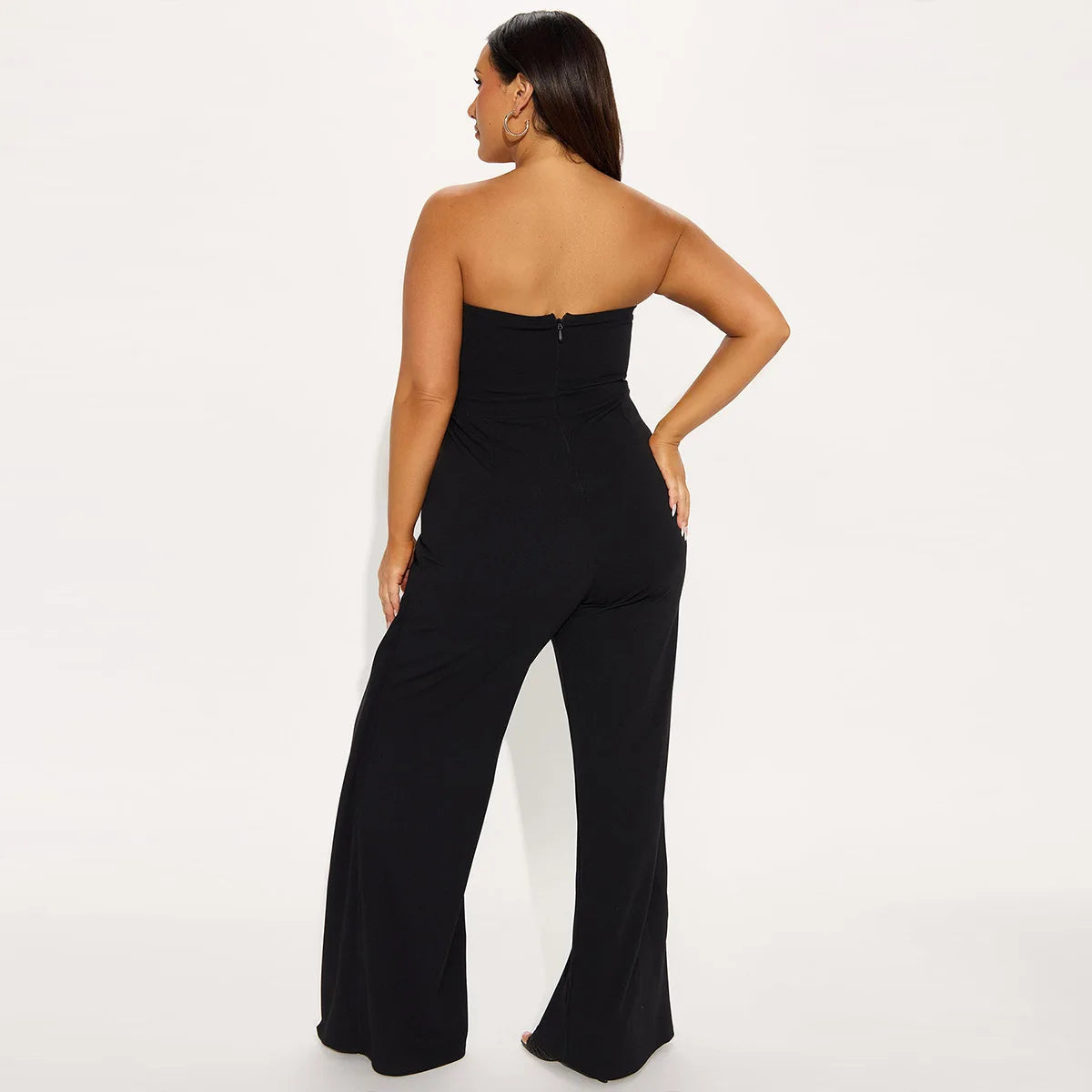 Women’s Wide Leg Strapless Sleeveless Hollow-Out Jumpsuit