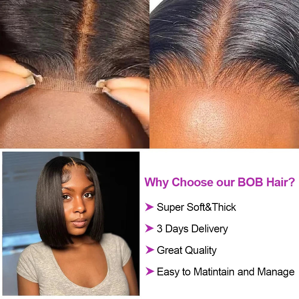 13x4 Glueless Lace Front Remy Human Hair Straight 13x6 HD Transparent Wig