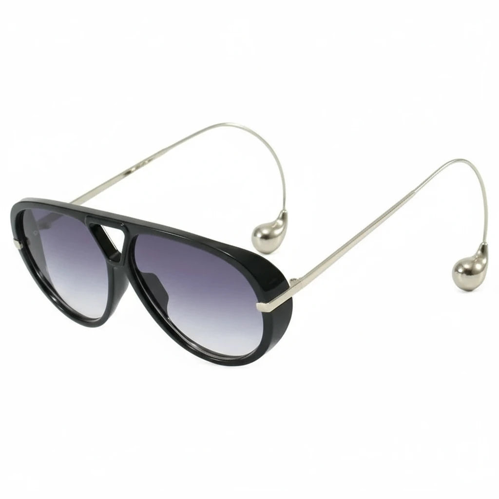 Oversized Oval Punk Pilot Vintage Metal Frame Sun glasses