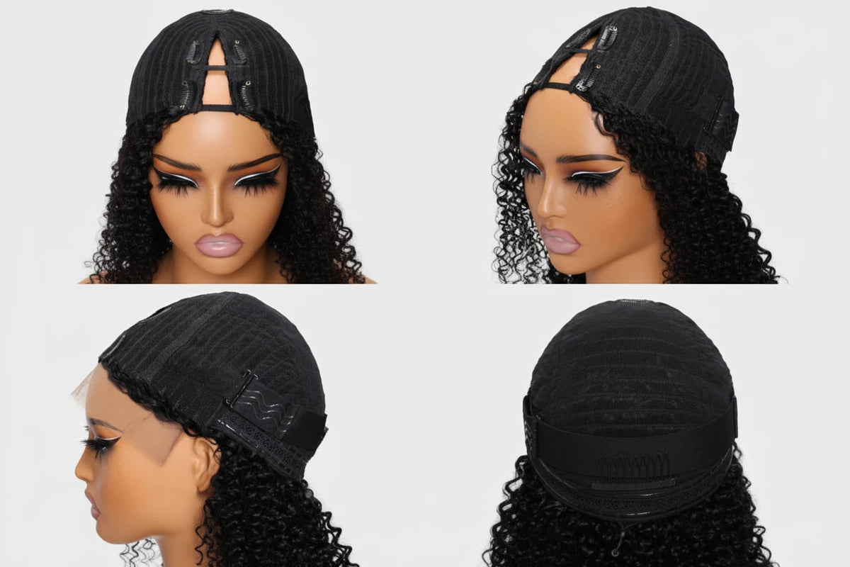 Curly V Part Wig Clip-In Wigs With Drawstring