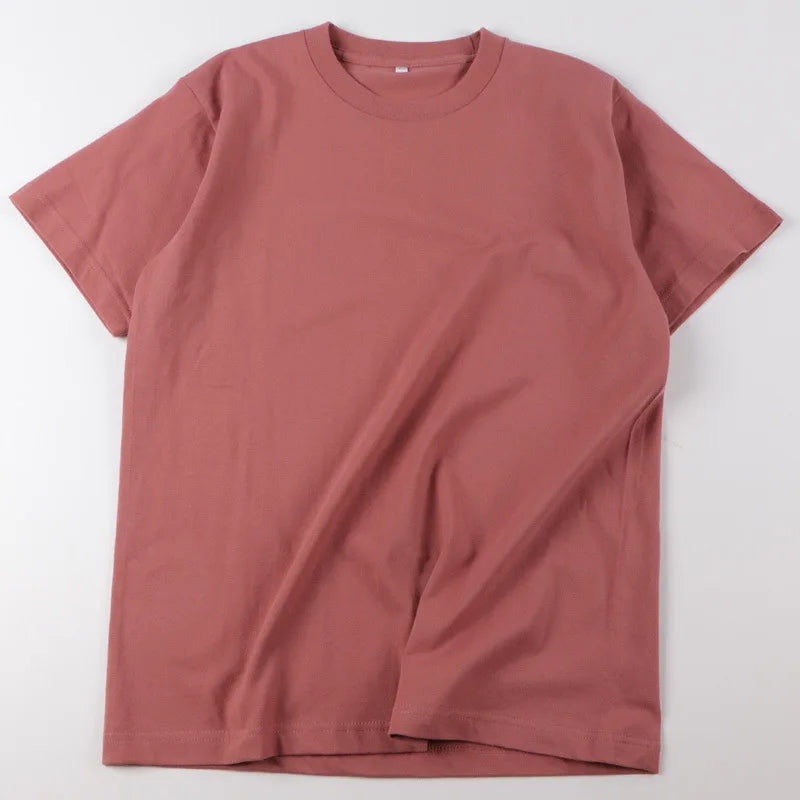 100% Cotton Bottoming Basic Solid Short Sleeve T-shirt