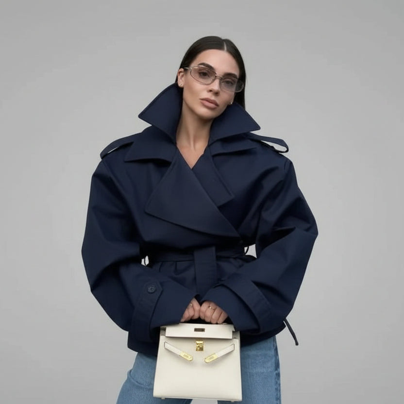V-neck Belt Trench Coat