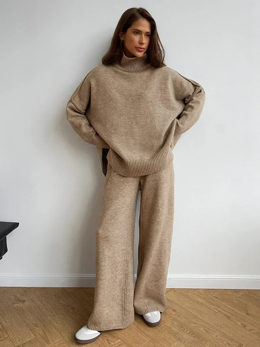 Women's Turtleneck Sweater Pants Set