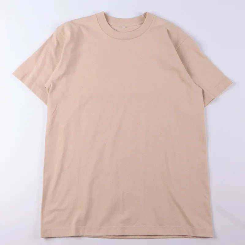 100% Cotton Bottoming Basic Solid Short Sleeve T-shirt