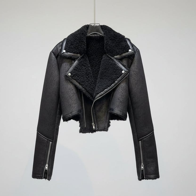 Winter Faux Fur Pu Leather Jacket
