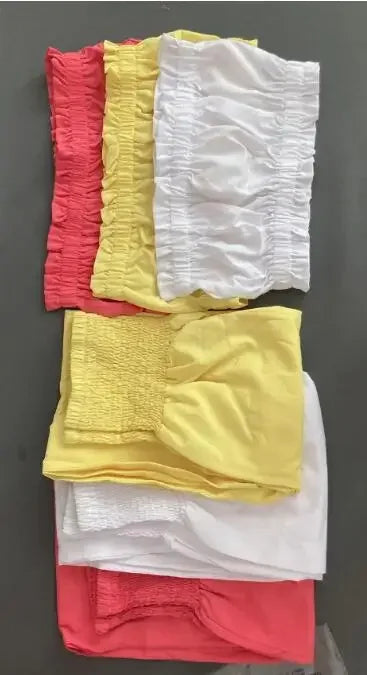 Women's Strapless Crop Top and High Waist Wide Leg Pants