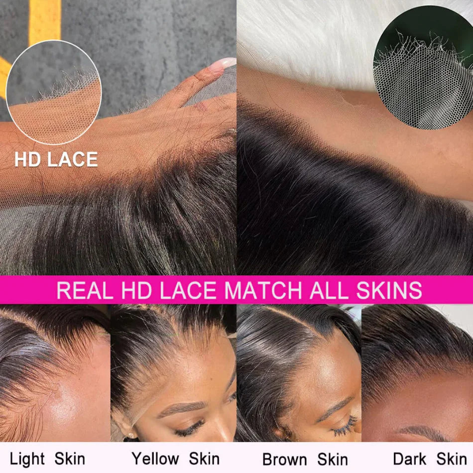 Body Wave HD Lace Thin Real Human Hair Ready To Wear Wig