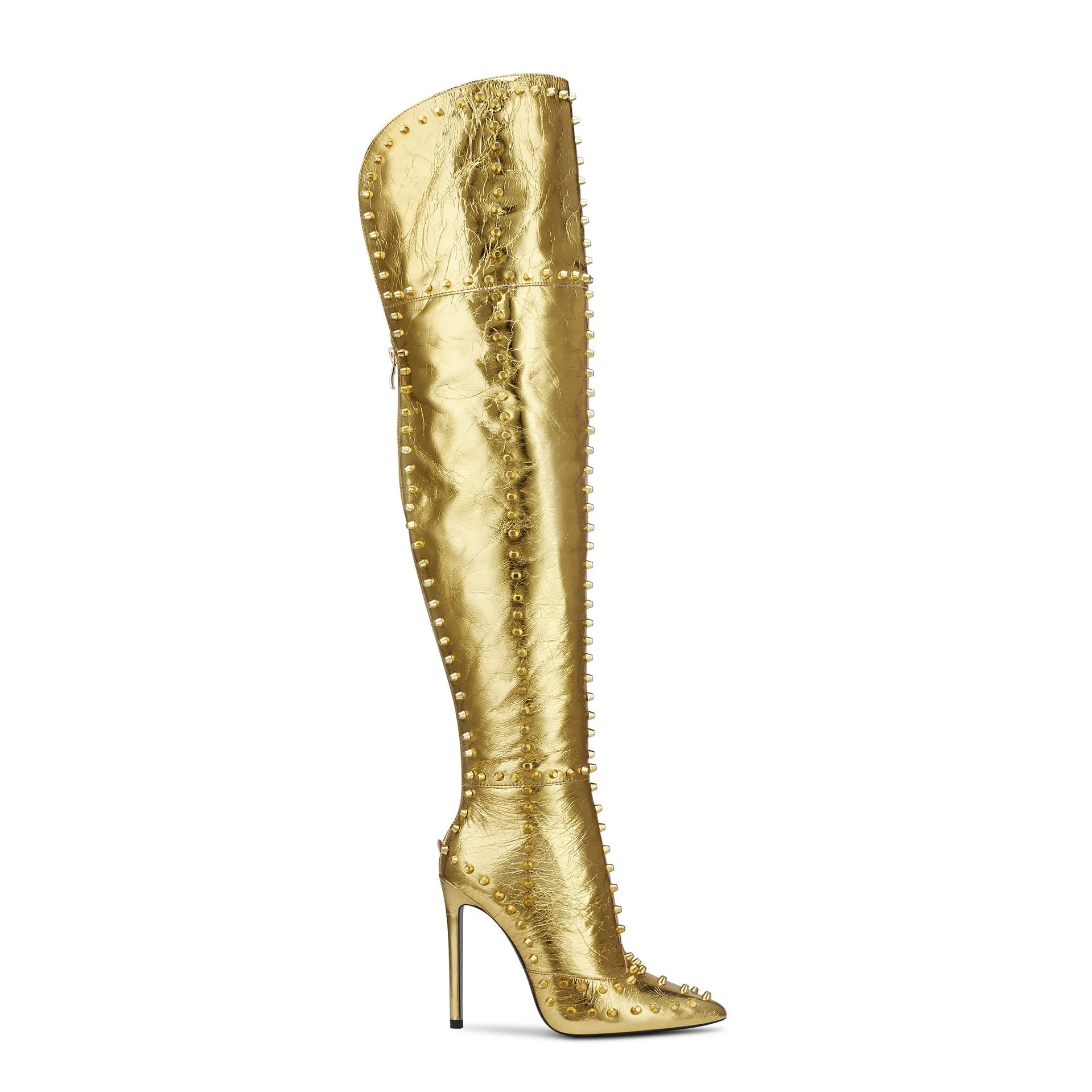 Thin High Heel Rivets Luxury Over The Knee Suede Pointed Toe Boots