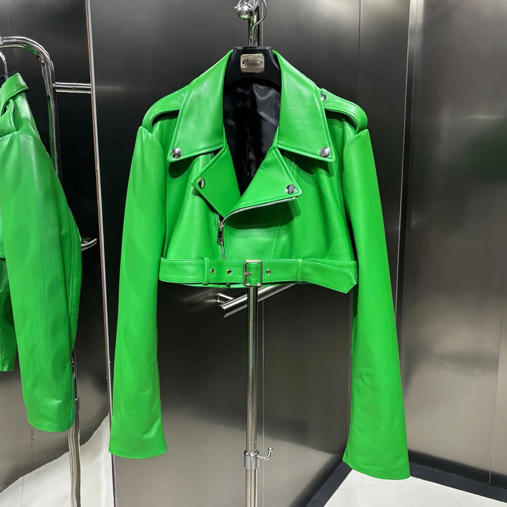 Cropped Motorcycle Leather Jackets