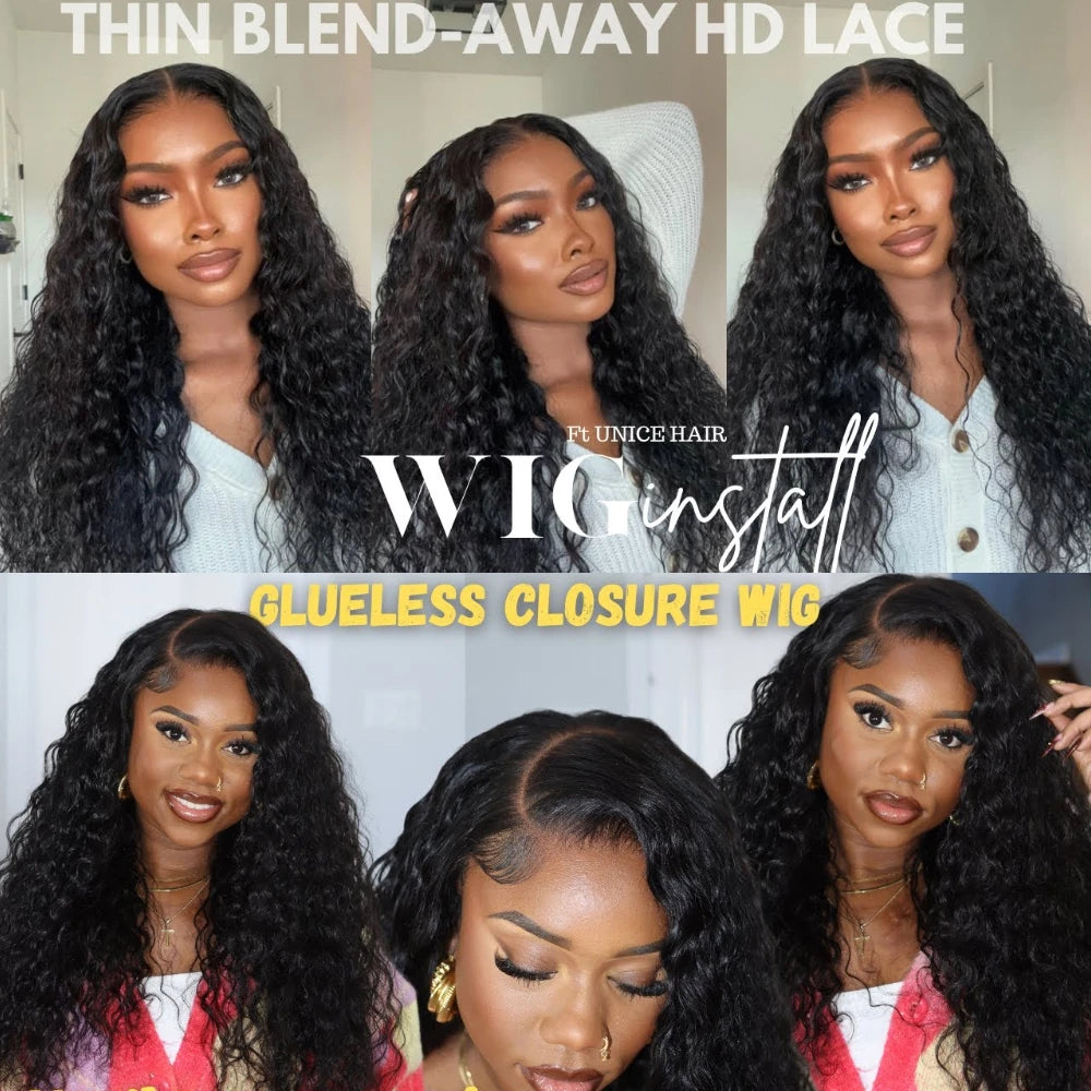Water Wave 5x5 & 7x5 HD Lace Human Hair Ready To Wear Wig