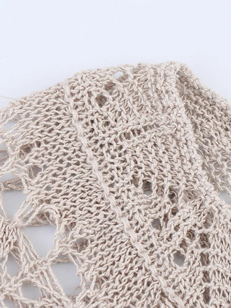 Hollow Out Loose Lace Up Pleated O-Neck Short Sleeve Blouse