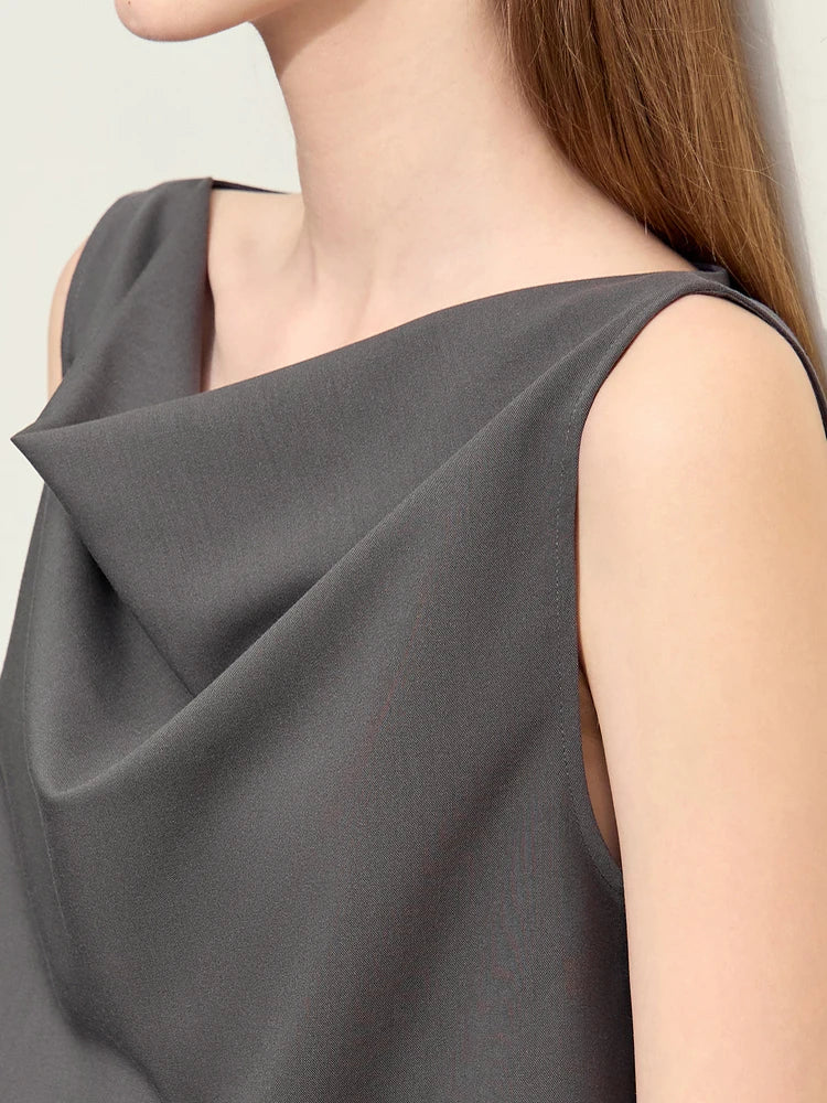 Swing Collar Women’s Vest + Straight Solid Casual Pants *Sold Seperately*