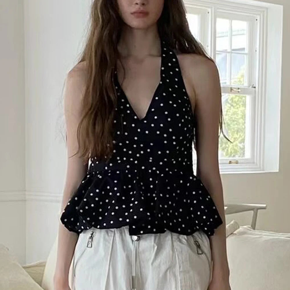 Women’s Deep V Neck Sleeveless Crop Top