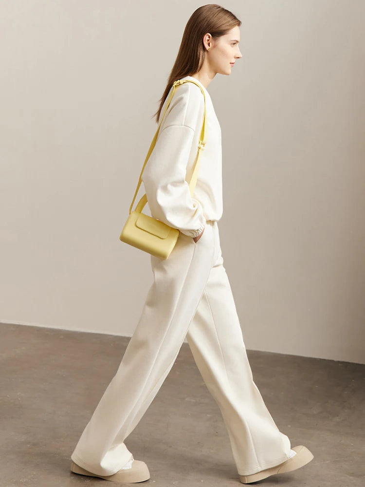 Women’s Minimalism Sweatshirt & Casual Straight Leg Pants