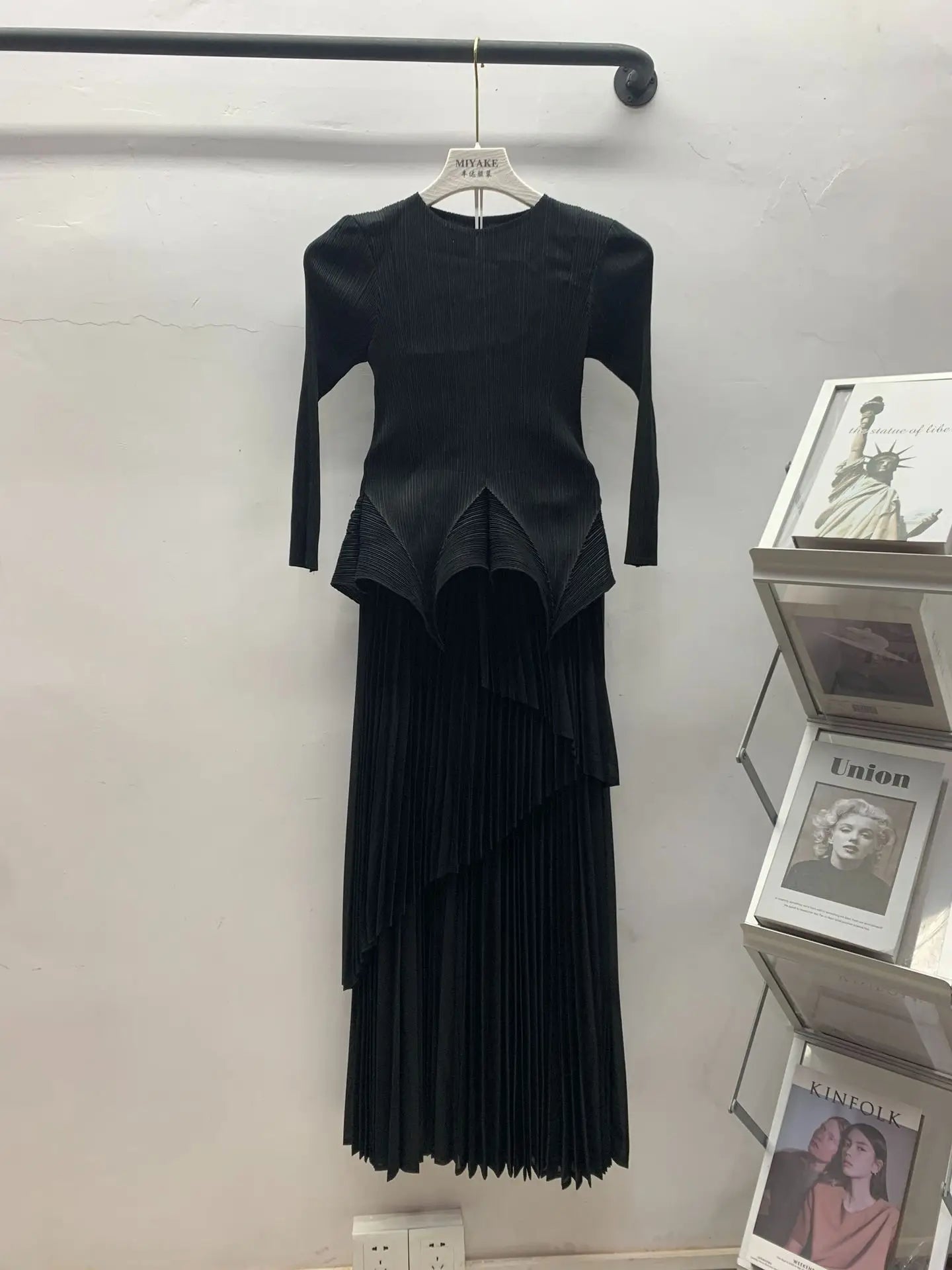 New Miyake Pleated Cross-border two-peice