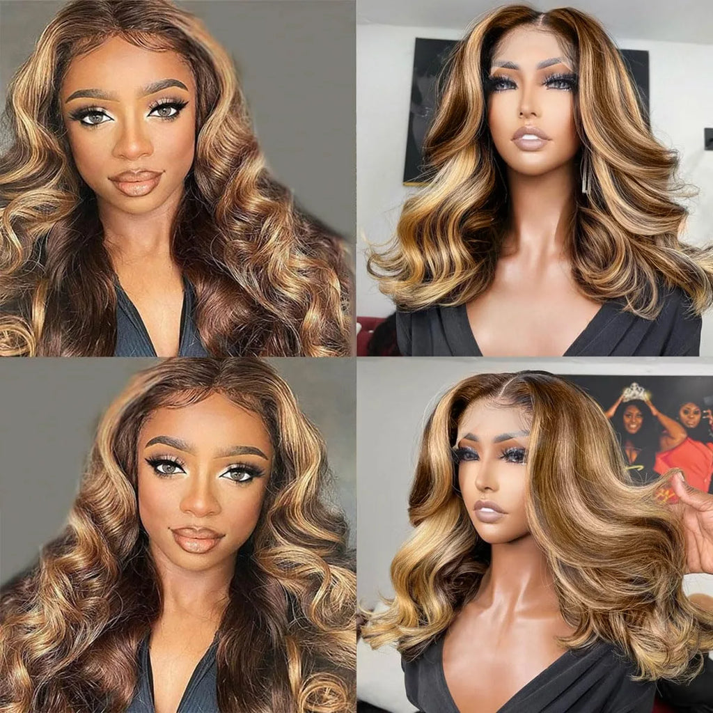 Body Wave Bob Wig with Transparent Lace