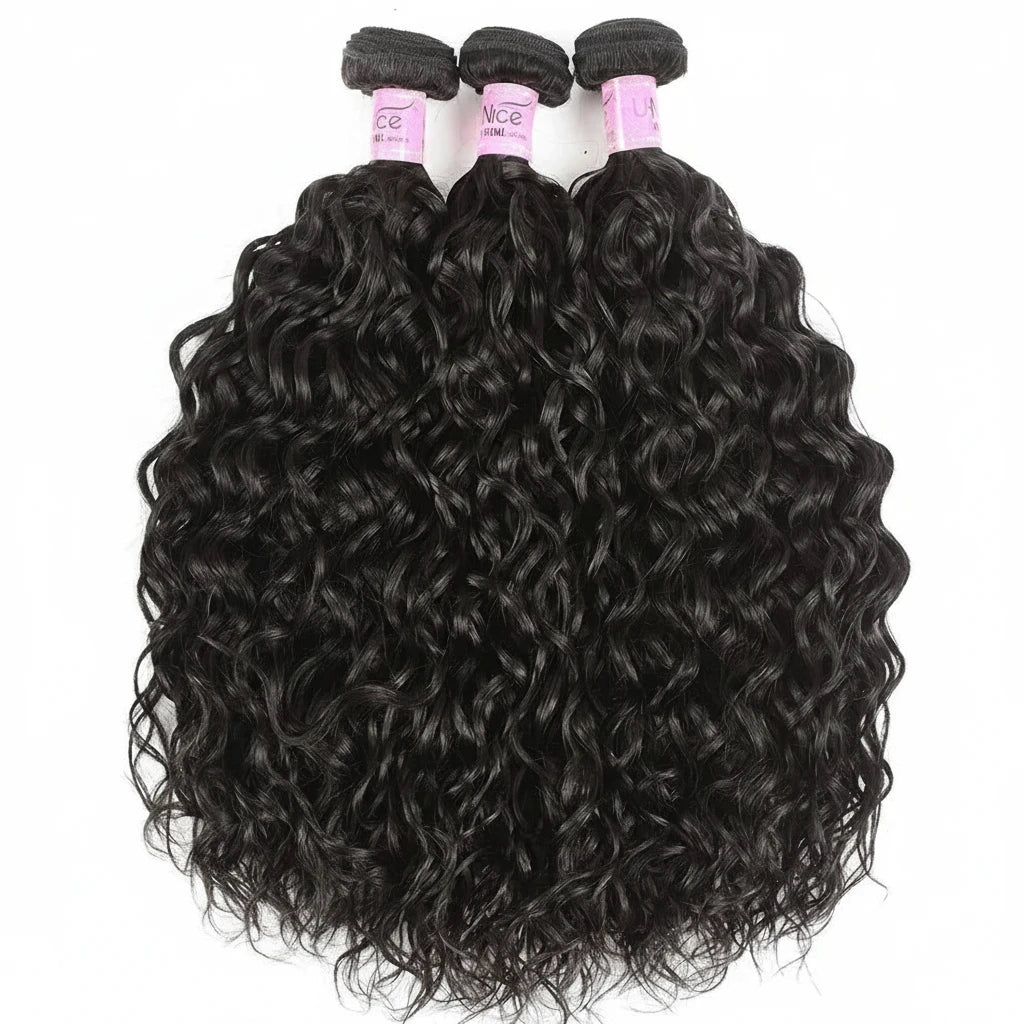 Water Wave Brazilian Hair Weave Bundles 3PCS 100% Human Natural Color Remy Hair