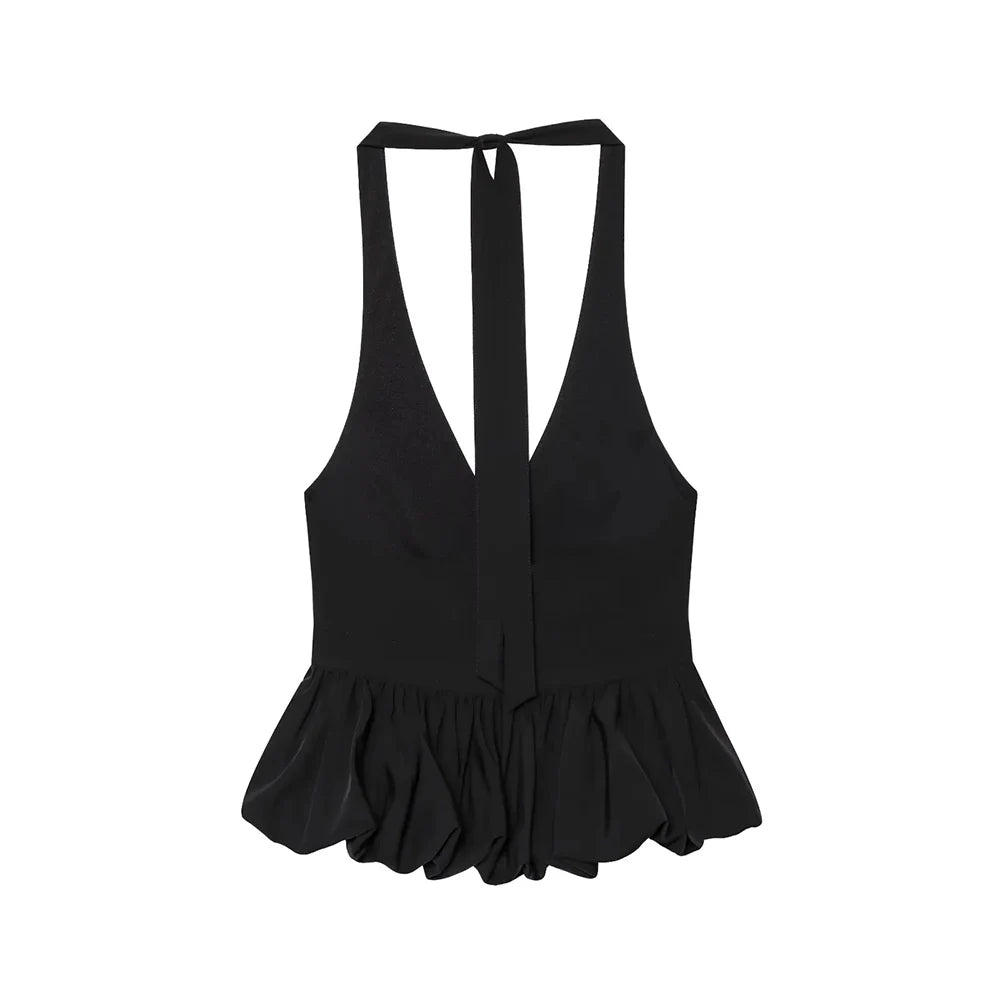 Women’s Deep V Neck Sleeveless Crop Top