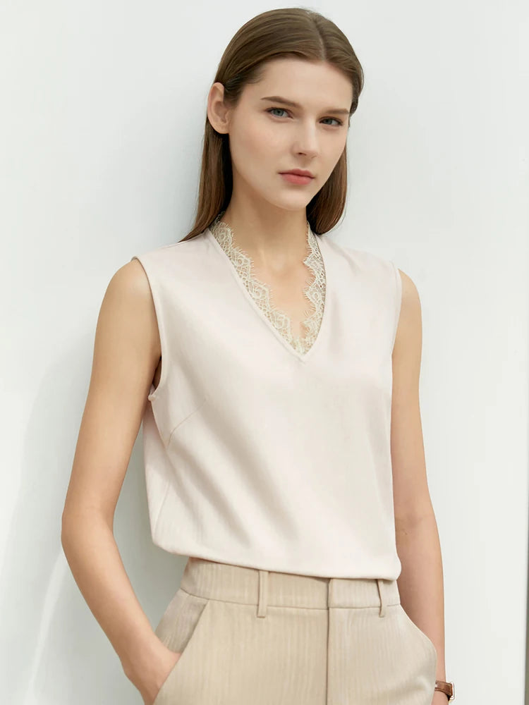 Women’s Blazer Jacket Lace V-neck Tank Tops High Waist Pants *Sold Separately*