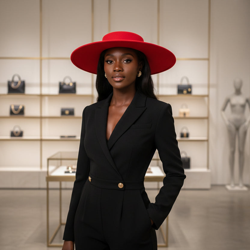 Wide Big Brim Wool Fedora Cap