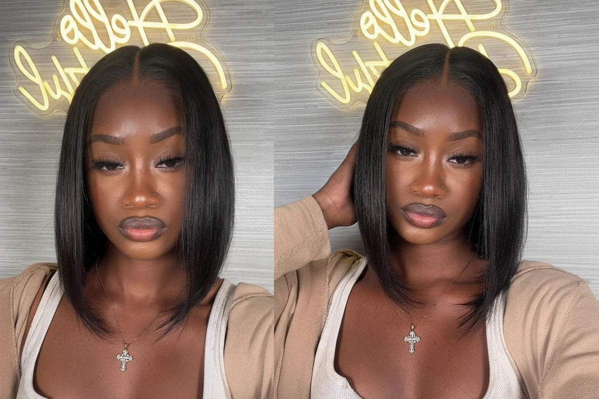 Lace Wig with Straight Bob Design