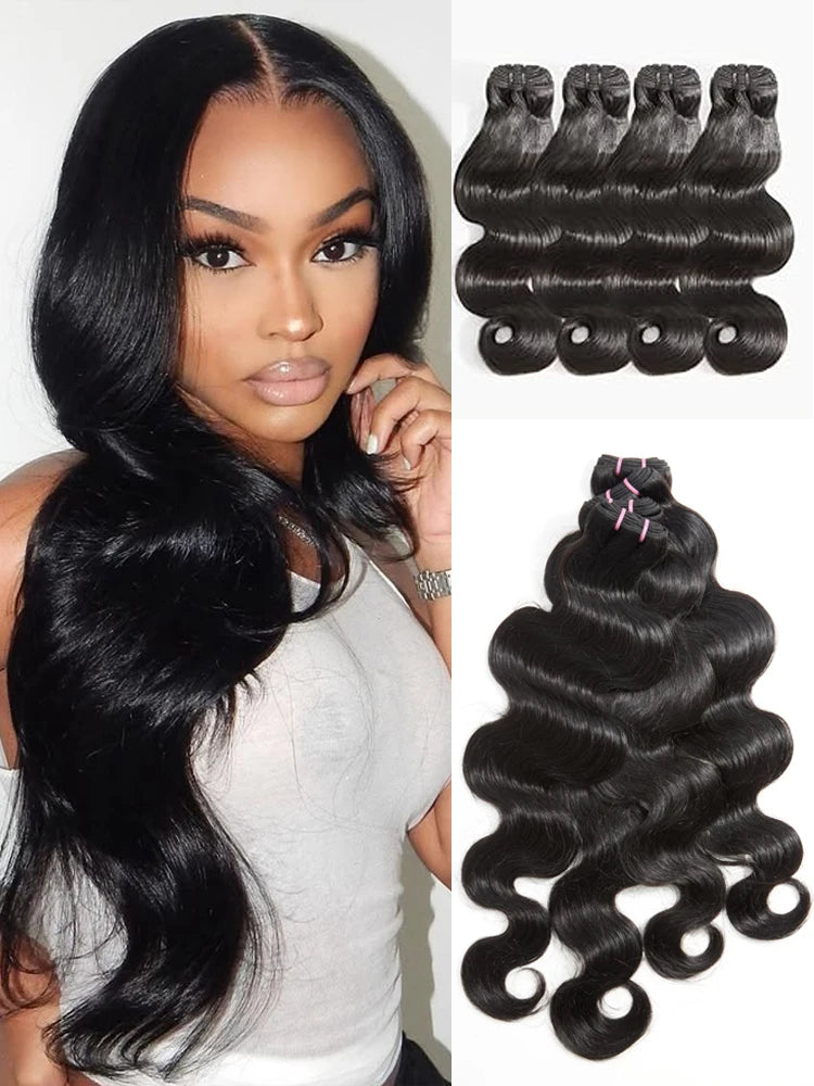 Body Wave Human Hair Virgin Unprocessed 4 Bundles 100% Brazilian Extension