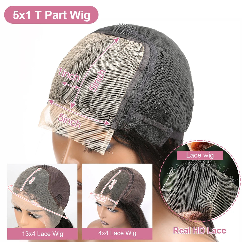 Short Straight Lace Frontal 13x4 Human Hair Wigs Pre plucked Bob