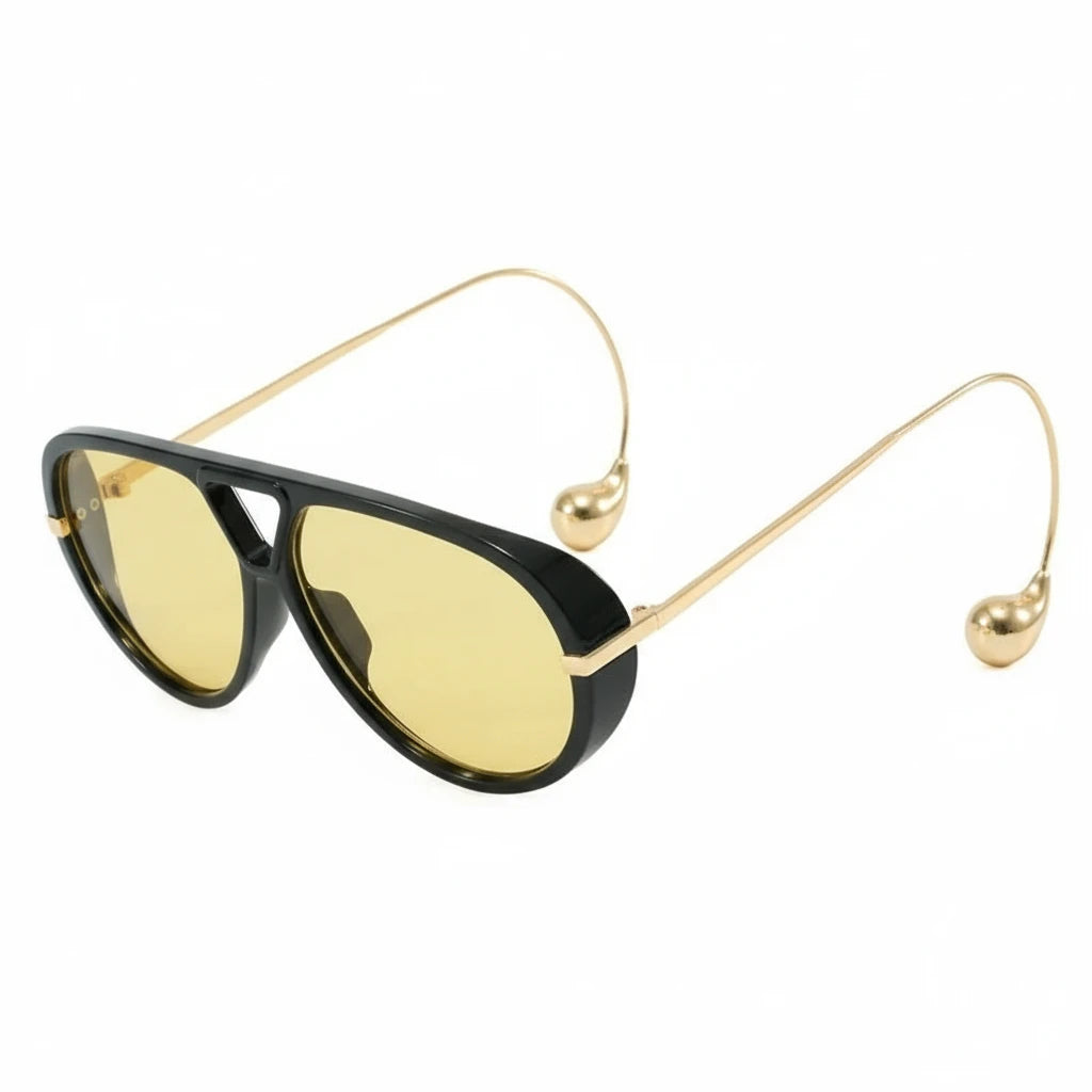 Oversized Oval Punk Pilot Vintage Metal Frame Sun glasses