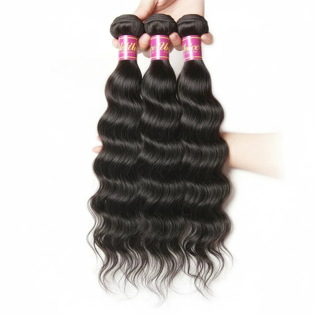 3PCS Natural Wave Peruvian Hair Extension Bundles