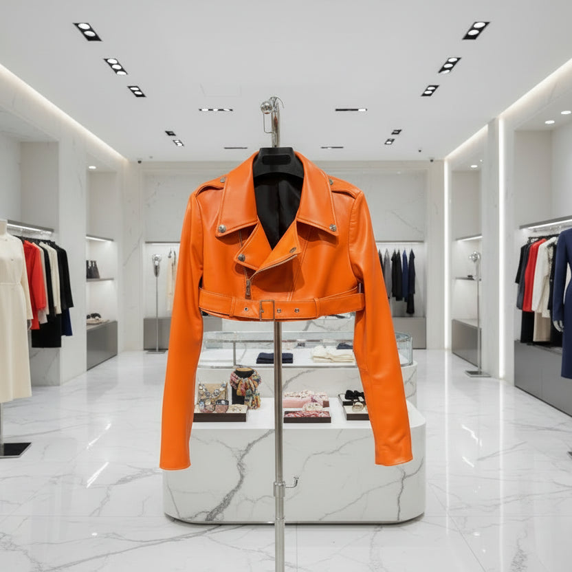 Cropped Motorcycle Leather Jackets
