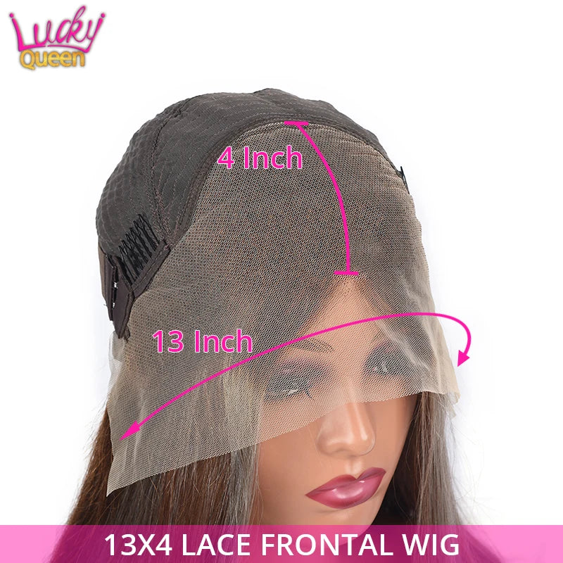 Highlight 30 Brown Body Wave 7X5 Glueless 13X6 Human Frontal Transparent Lace Wig