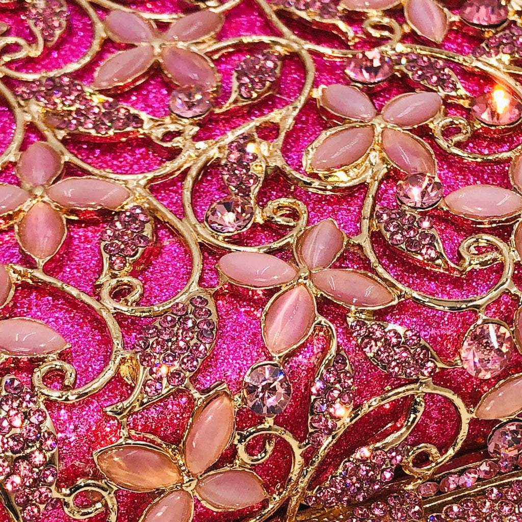 Women’s Crystal Flower Minaudière Clutch