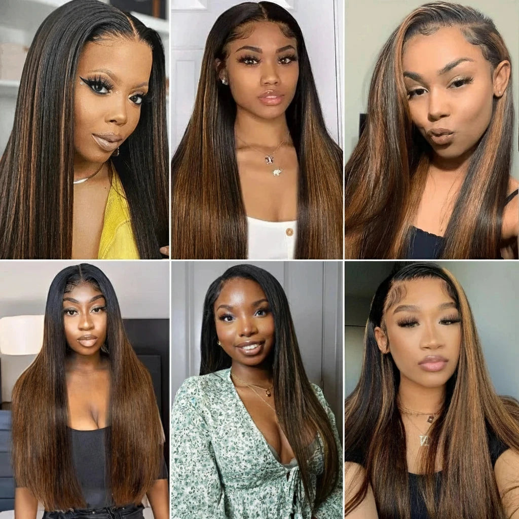 Balayage Straight Hair Bundles Pre Colored Sew Extensions