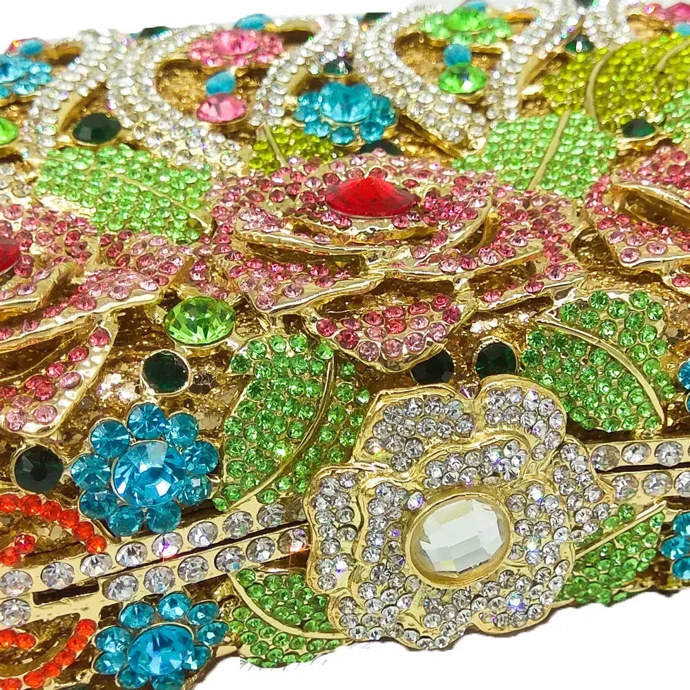 Women’s Flower Crystal Floral Clutch